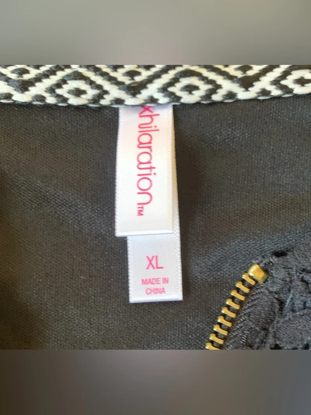 Xhilaration Black Crochet lined Jacket with Gold Zipper
